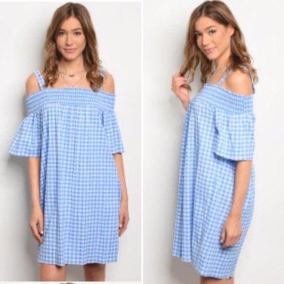 Blue Gingham Summer Dress - Picture 2 of 5